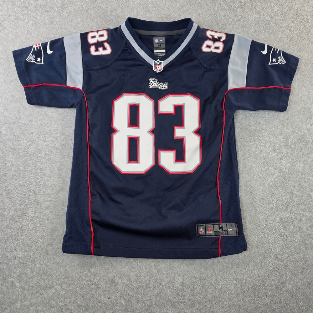 Nike New England Patriots Wes Welker 83 Jersey Kids Medium 10-12 Navy Blue NFL